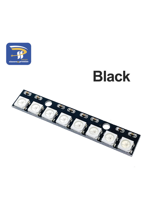 وحدة إضاءة LED كاملة WS2812 WS 2811 5050 RGB سوداء اللون 8*1 بت 8 بت 5 فولت WS2812B قوس قزح