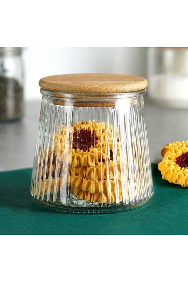 Glass container for bulk products with lid and seal, 600 ml - 2