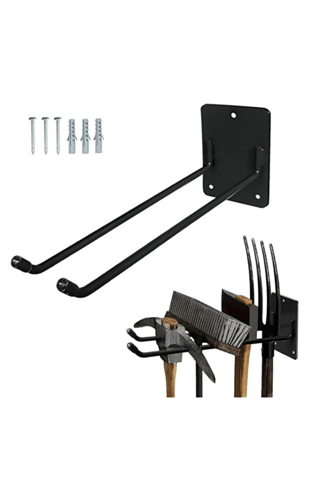 HASTHIP® Wall Hook Garage Organizer Storage Hanger, 9.92 Inch Multi Tool Holder Mount for Garden Tools, Multi Use Hardware Organizer for Garage Wall Hanging Metal Hooks