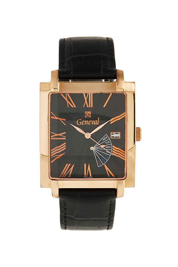 Men's Leather Analog Wrist Watch GL141RBB