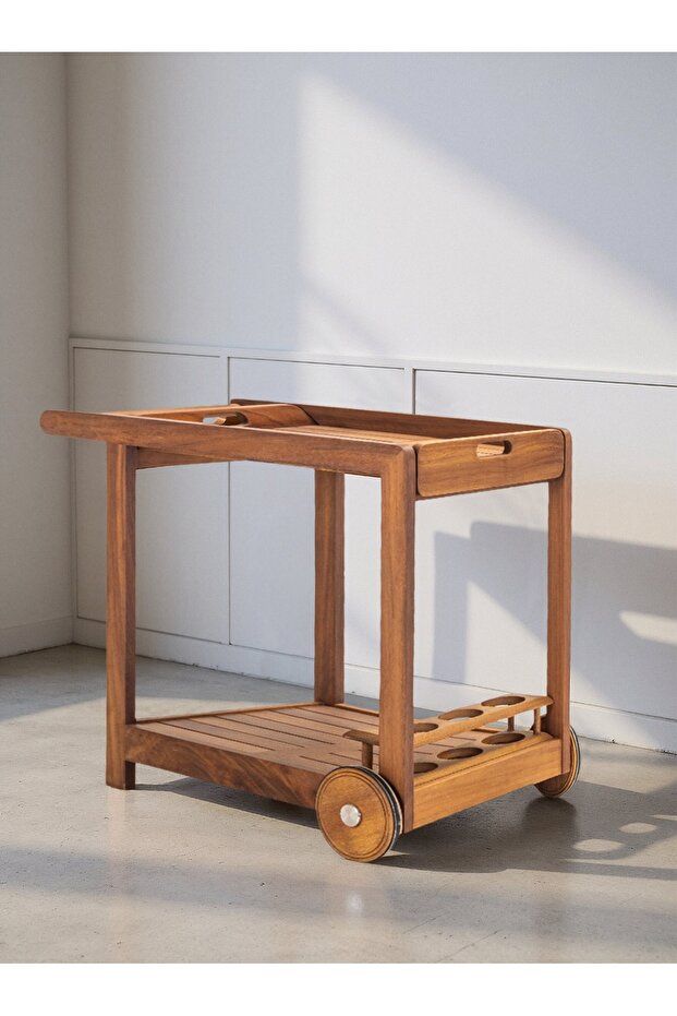 Bloom Iroko Ahşap Servis Arabası - 1