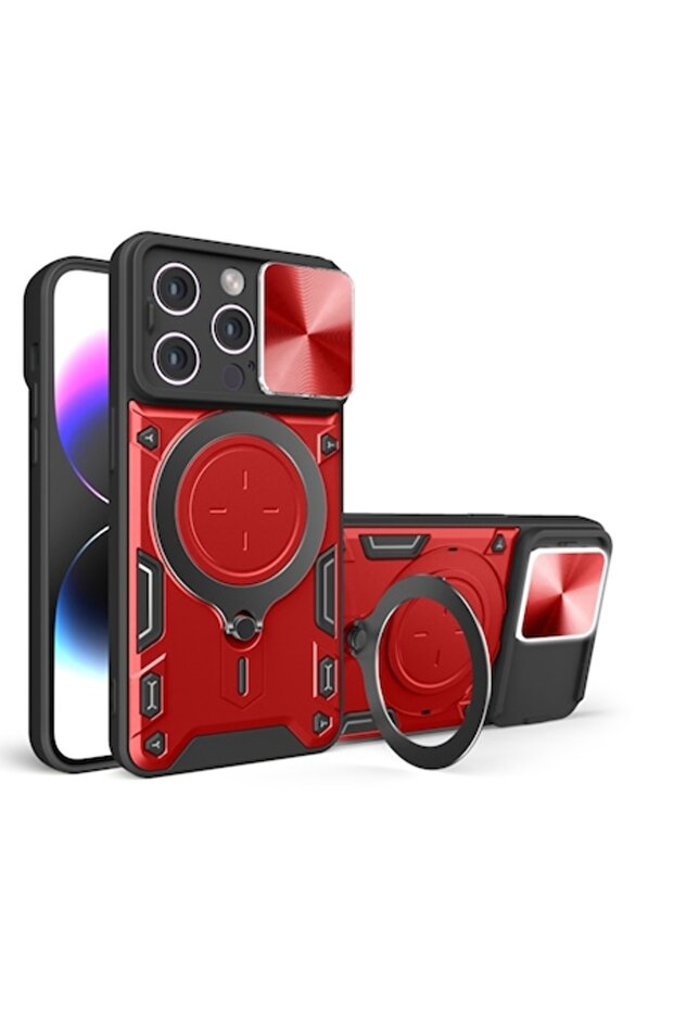 Husă de protecție pentru iPhone 15 Pro, A85, plastic dur, Elegant Ruby - 1