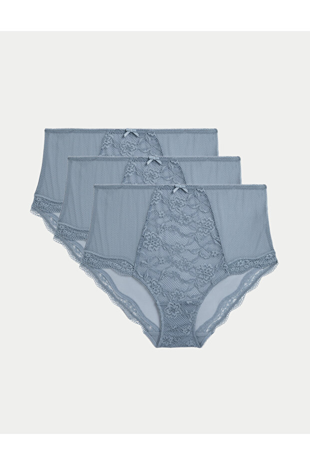 3’lü Dantelli Full Brief Külot - 5