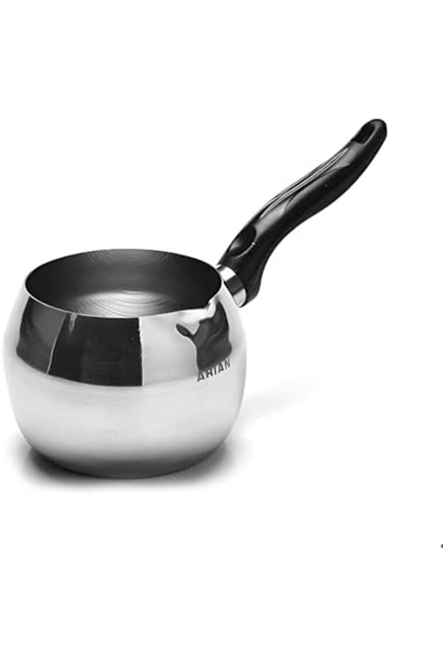 Stainless Steel Circle Shape Milk Pot 800ml with Ergonomic Handle Durable, ompatible with All Stovetops