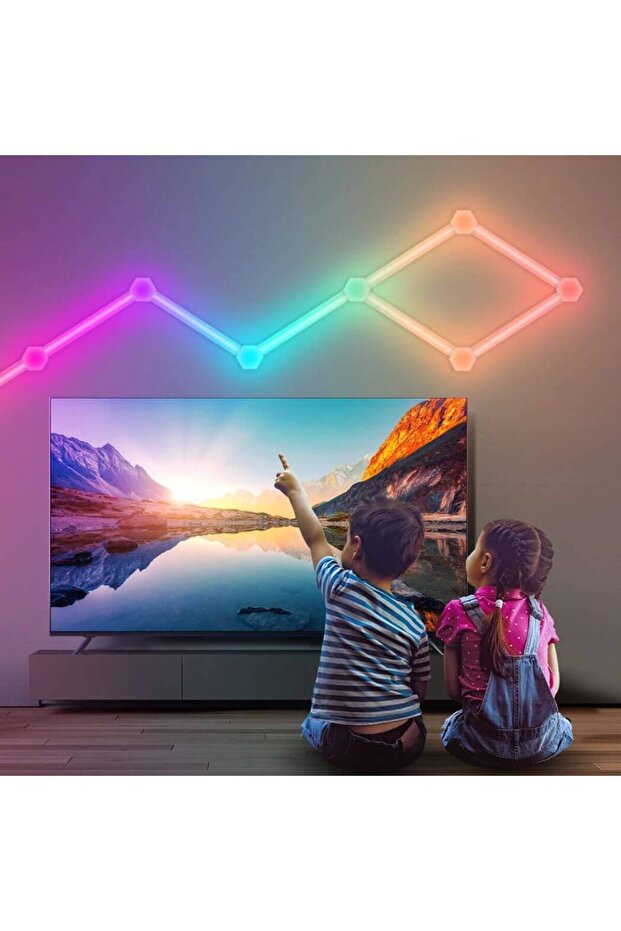 RGBW LED Wall Light - Smart 3D Hexagon Panels with Alexa - 2