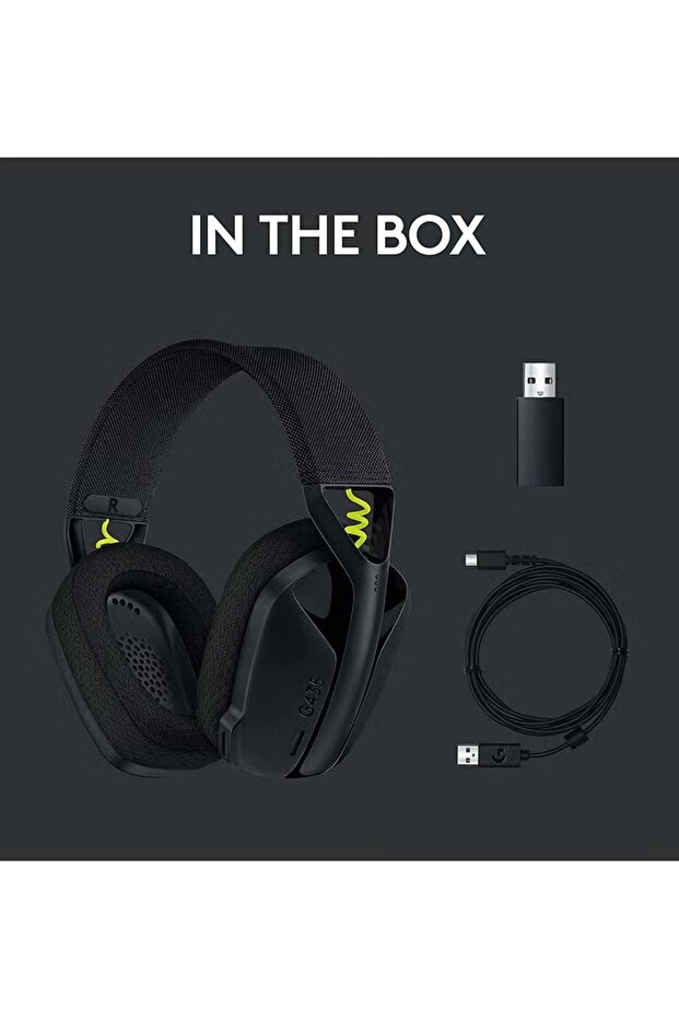سماعة الألعاب اللاسلكية G435 لايت سبيد - أسود - 2