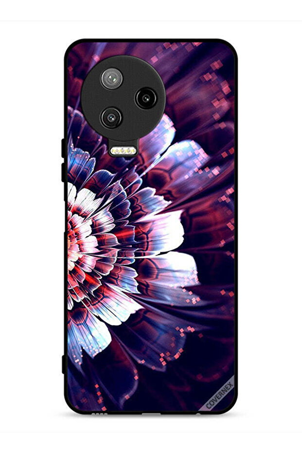 غطاء حماية لهاتف Infinix Note 12 Pro 4G مزين بزهرة كبيرة على الجانب الأيسر