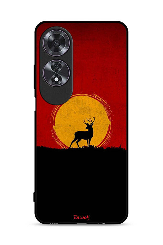 غطاء حماية Oppo A60 بتصميم غزال وقمر