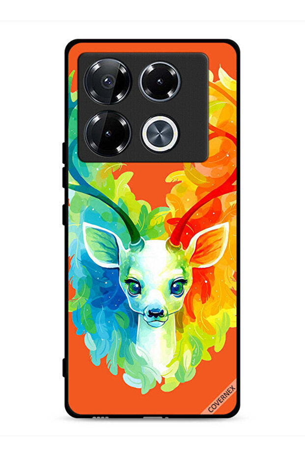 غطاء حماية لجهاز Infinix Note 40 Pro Plus 5G بتصميم غزال ملون