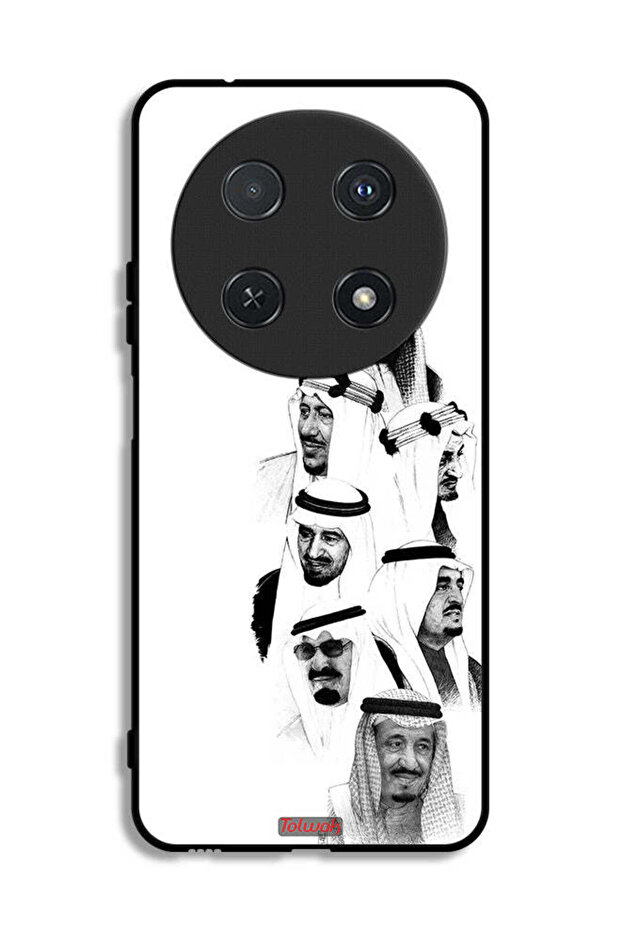 غطاء حماية لهاتف هواوي نوفا 13i، فن ملوك السعودية، أبيض وأسود
