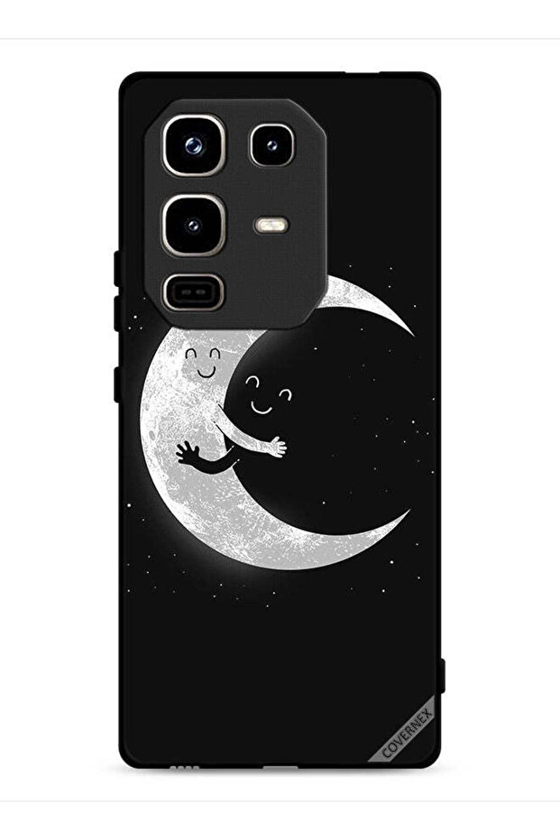 غطاء حماية لهاتف Infinix Note 50 Pro 4G بتصميم عناق القمر والسماء المظلمة