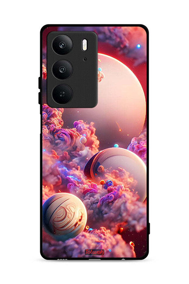 غطاء حماية لهاتف Realme C75 4G بطبعة فن تجريدي سحابي