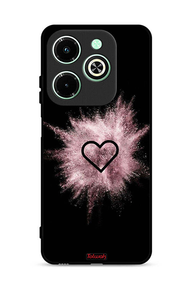 غطاء حماية لهاتف Infinix Hot 40i 4G بتصميم قلب لامع