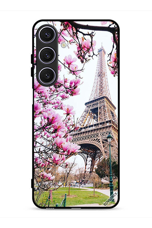 Samsung Galaxy A26 Protective Case Cover Flowers & Eiffel Tower