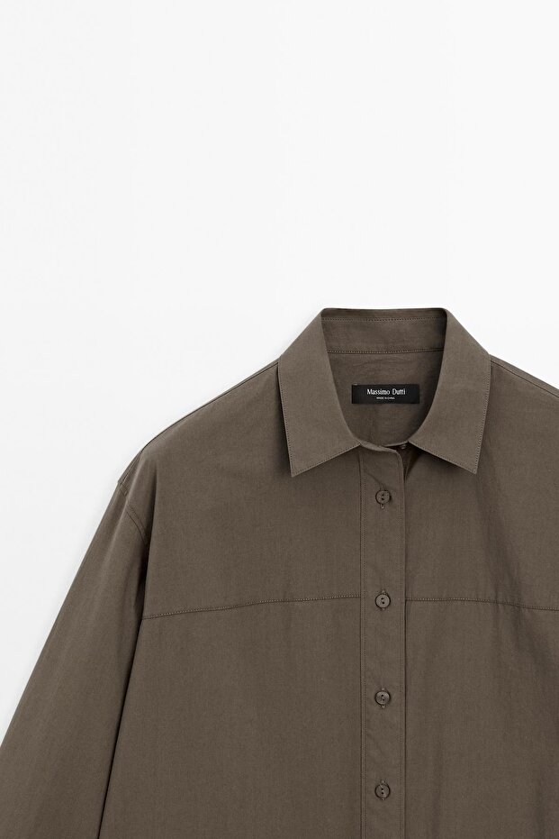 Dikiş detaylı %100 pamuklu gömlek - 6