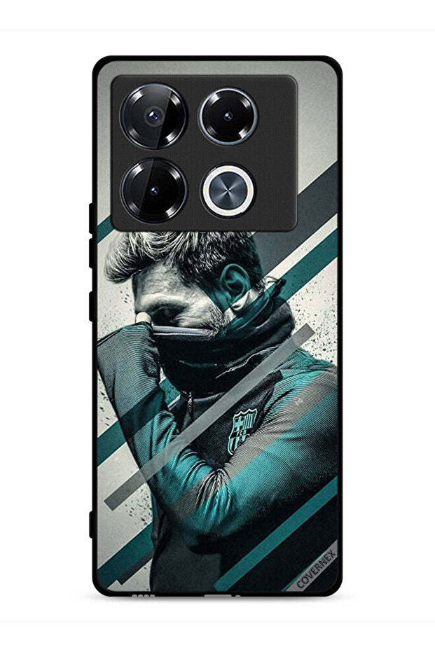 غطاء حماية لهاتف Infinix Note 40 Pro Plus 5G بطبعة وجه ميسي المختبئ