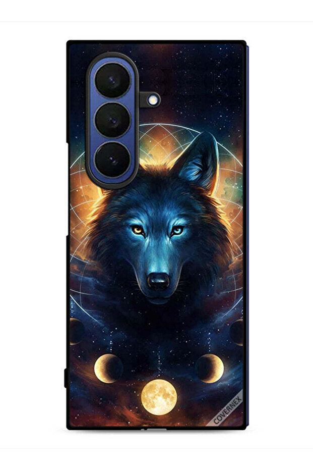 Samsung Galaxy Z Fold7 Protective Case Cover Wolf In Space