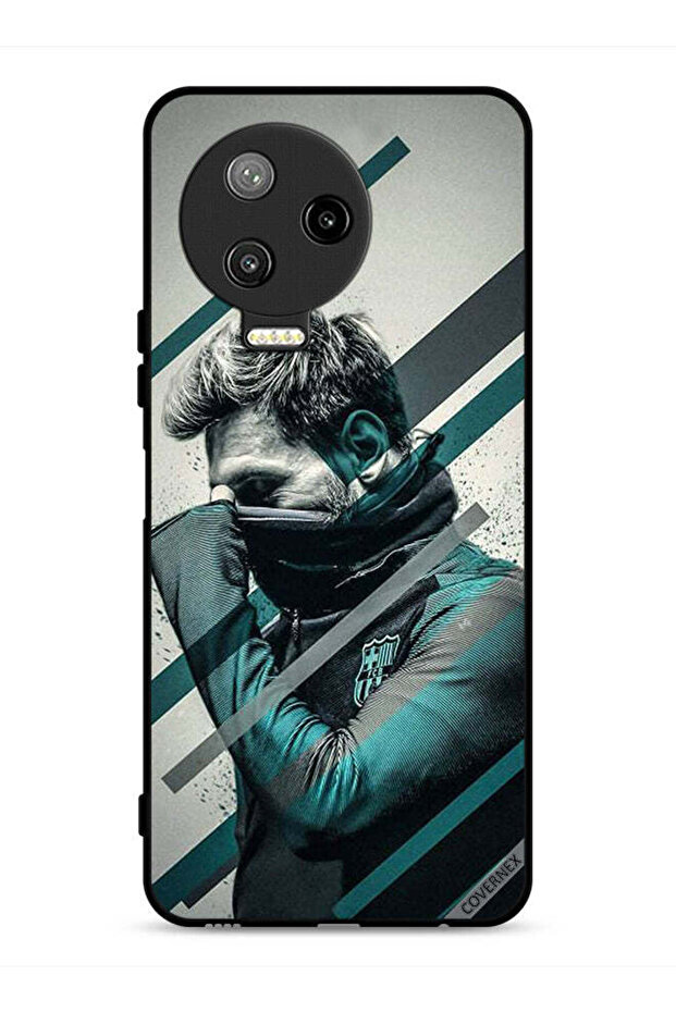 غطاء حماية لهاتف Infinix Note 12 Pro 4G بتصميم وجه ميسي المختبئ