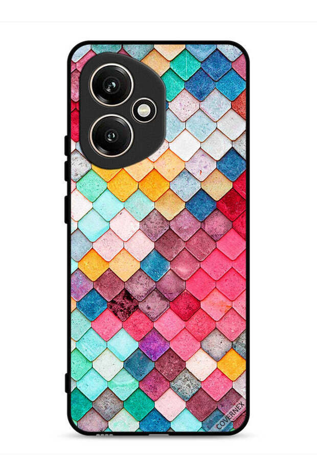 غطاء حماية لهاتف Honor 400 بنمط مربع ماسي - 1