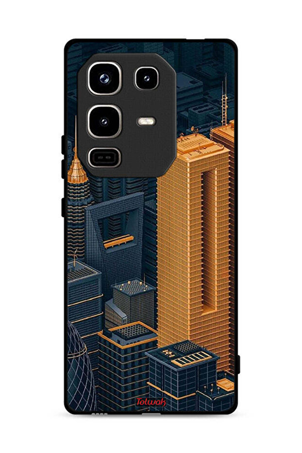 غطاء حماية لهاتف Infinix Note 50 Pro 4G برسومات مباني فنية