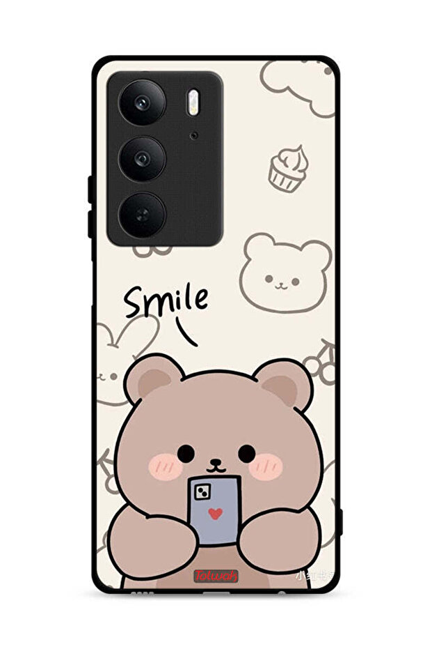 غطاء حماية Realme C75 4G برسومات الدب المبتسم