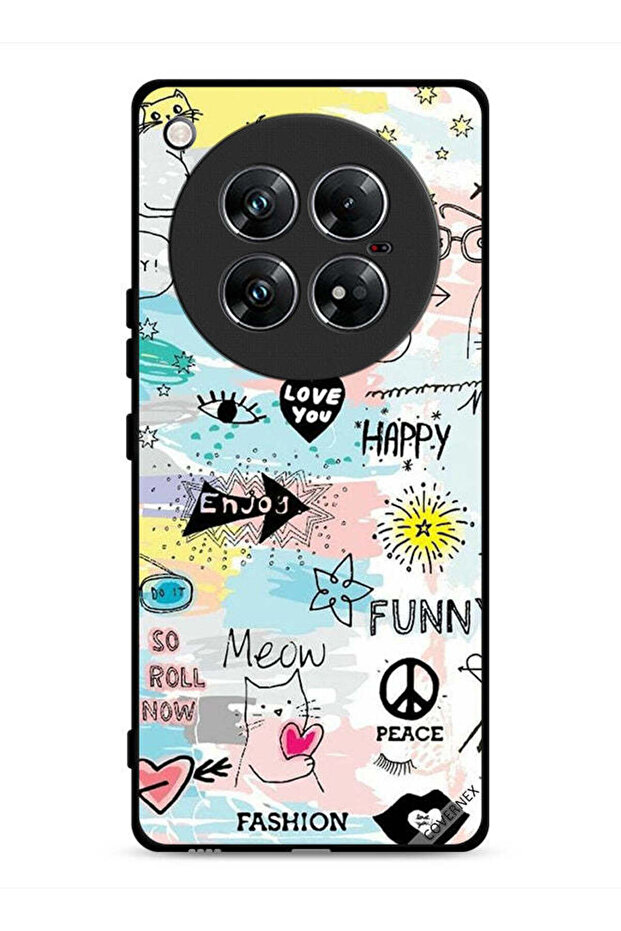 غطاء حماية لهاتف Infinix Zero 40 بتصميم Doodle Meow Enjoy