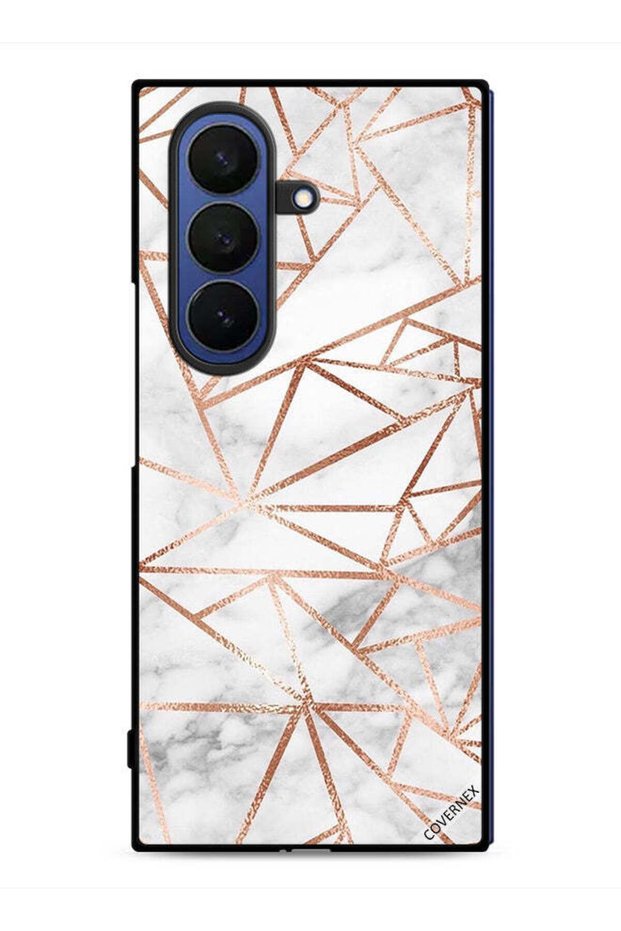 غطاء حماية لهاتف Samsung Galaxy Z Fold7 بنمط رخامي وورق جدران