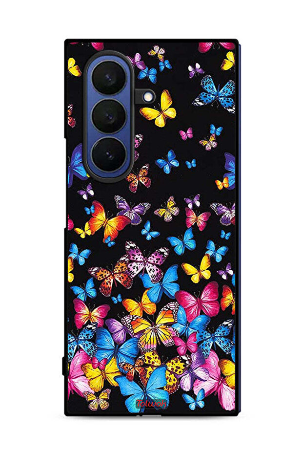 غطاء حماية لهاتف Samsung Galaxy Z Fold7 بنقشة فراشات ملونة