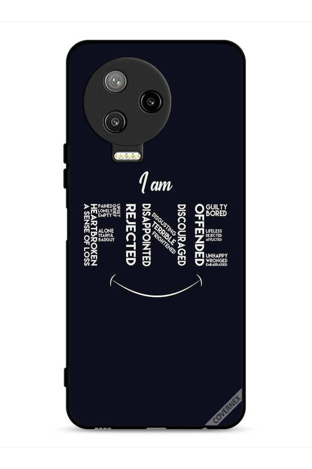 غطاء حماية لهاتف Infinix Note 12 Pro 4G بطبعة "أنا بخير"
