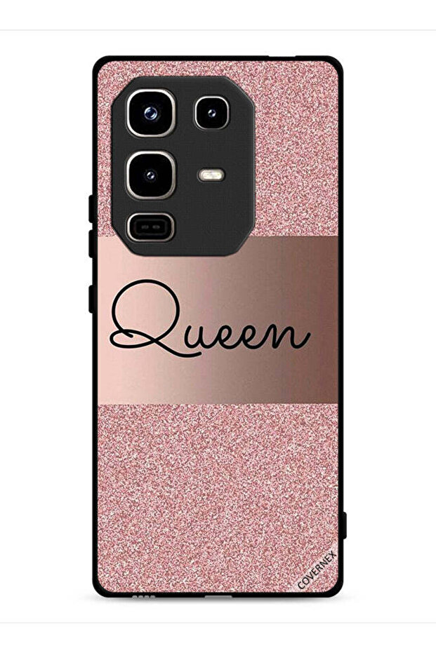غطاء حماية لهاتف Infinix Note 50 Pro 4G بخلفية لامعة من Queen Glitters