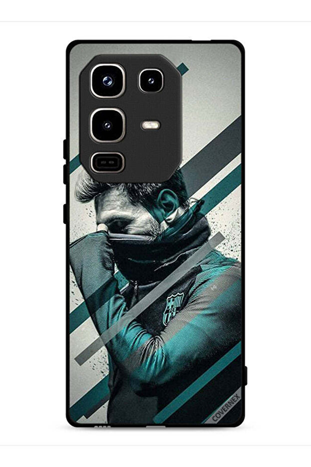 غطاء حماية لهاتف Infinix Note 50 Pro 4G بتصميم وجه ميسي المختبئ