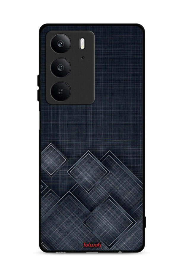 غطاء حماية لهاتف Realme C75 4G بنقشة مربعات على القماش