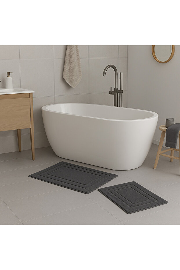 طقم ممسحة مخططة مكون من قطعتين - 1