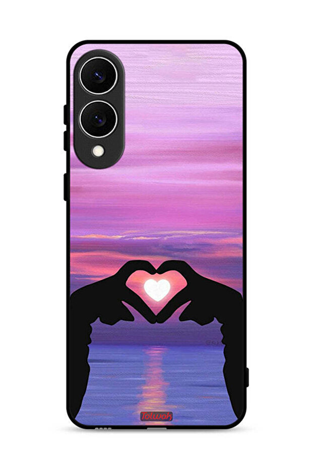 غطاء حماية لهاتف Samsung Galaxy S25 Edge بتصميم قلب وقمر