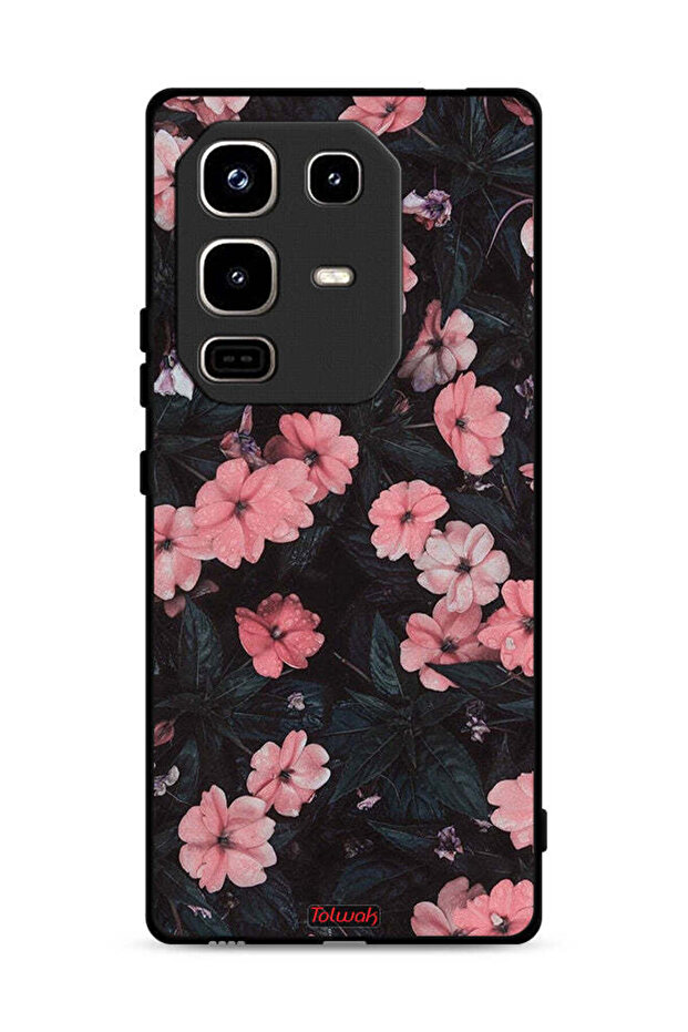 غطاء حماية لهاتف Infinix Note 50 Pro 4G بلون الخوخ والورود الصغيرة
