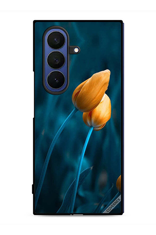غطاء حماية لهاتف Samsung Galaxy Z Fold7 بزهرتين لطيفتين
