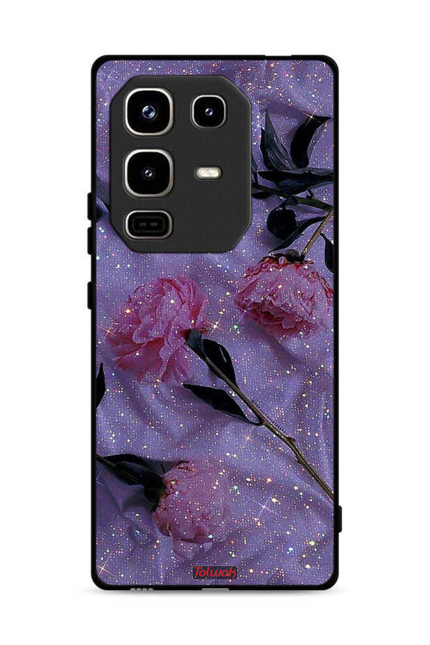 غطاء حماية لهاتف Infinix Note 50 Pro 4G بنقشة ورود لامعة