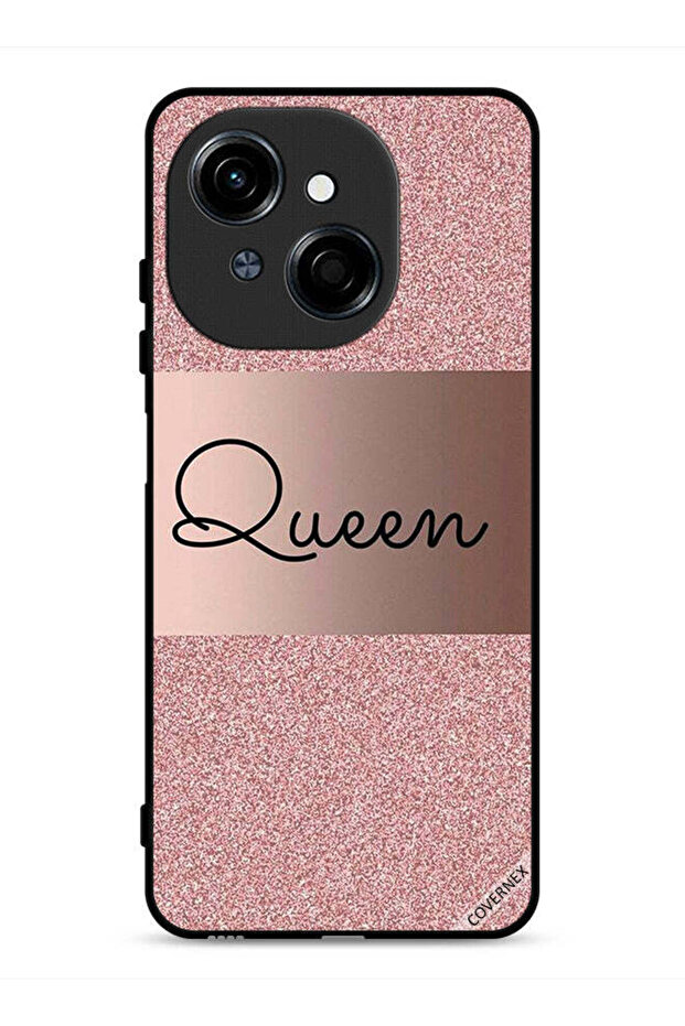 غطاء حماية لهاتف Tecno Spark Go 1 4G بخلفية لامعة من Queen Glitters