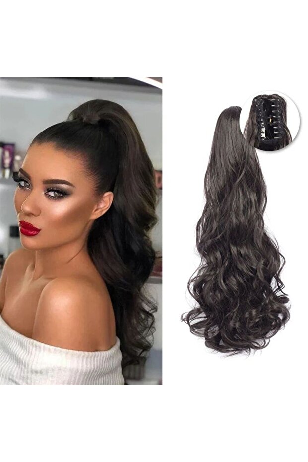 Style: Long Curls One-Piece Wig Ponytail