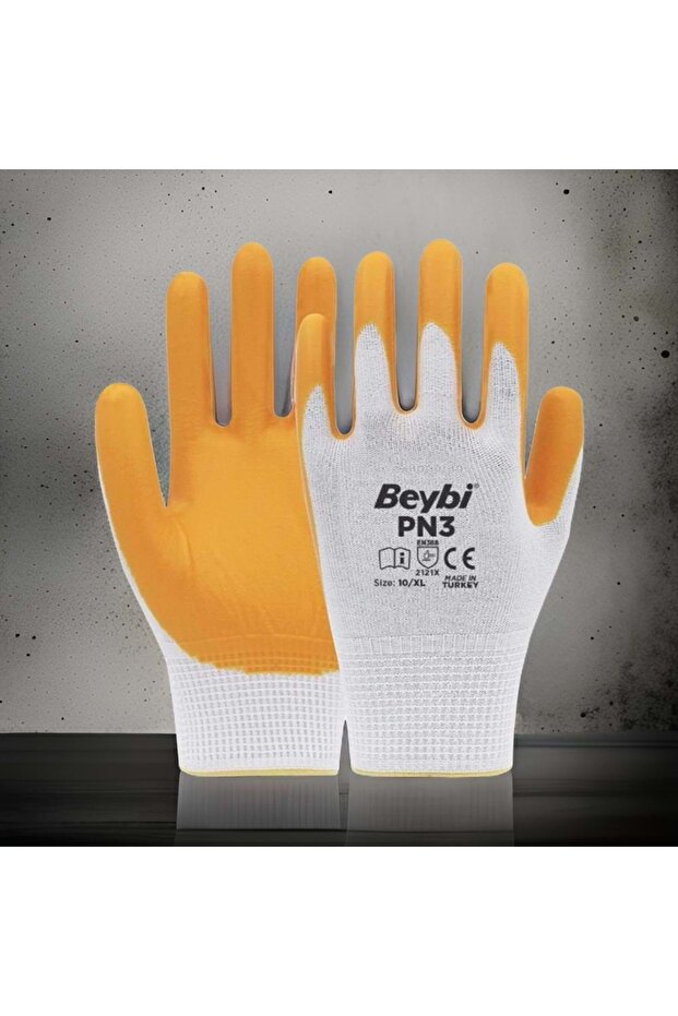 PN3 Polyester Örme Nitril Eldiven – Konforlu & Dayanıklı (Beden 9–10) - 1