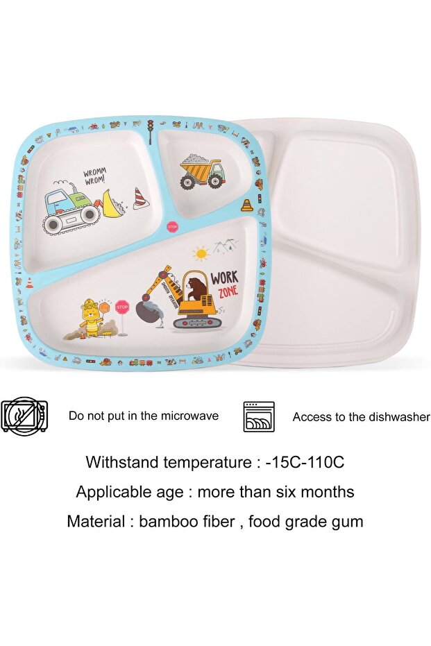 5 Piece Construction Bamboo Tableware Set - 5