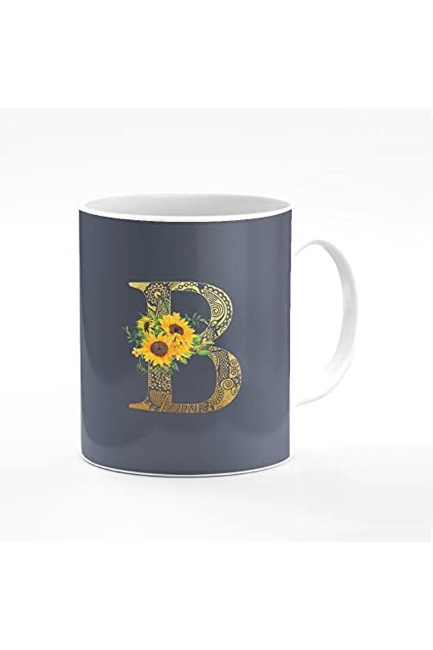 Designer Printed Coffee Mug 11oz Ceramic Personalised Gift Mugs Cup - Custom Monogram Init