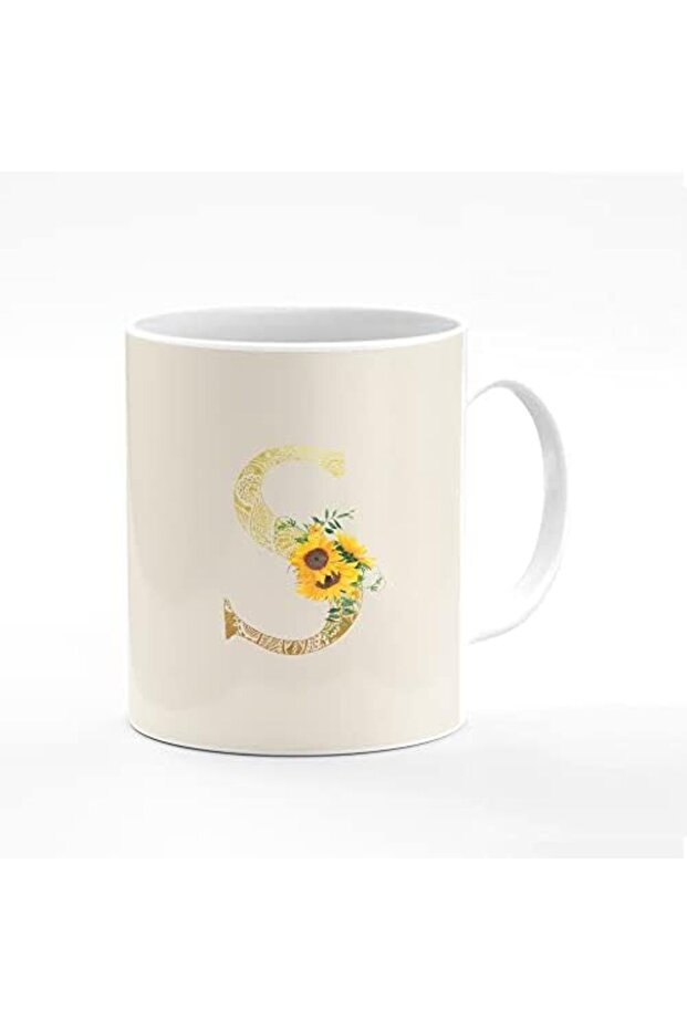 Designer Printed Coffee Mug 11oz Ceramic Personalised Gift Mugs Cup -Custom Monogram Initi