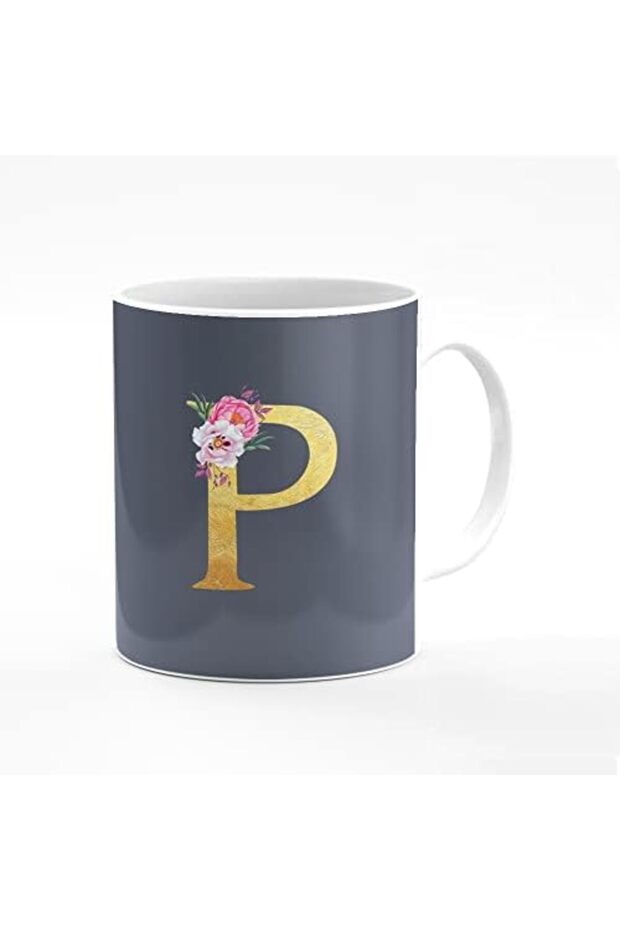 Designer Printed Coffee Mug 11oz Ceramic Personalised Gift Mugs Cup - Custom Monogram Init