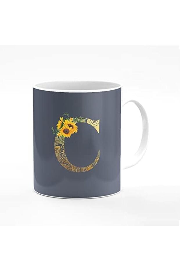 Designer Printed Coffee Mug 11oz Ceramic Personalised Gift Mugs Cup - Custom Monogram Init