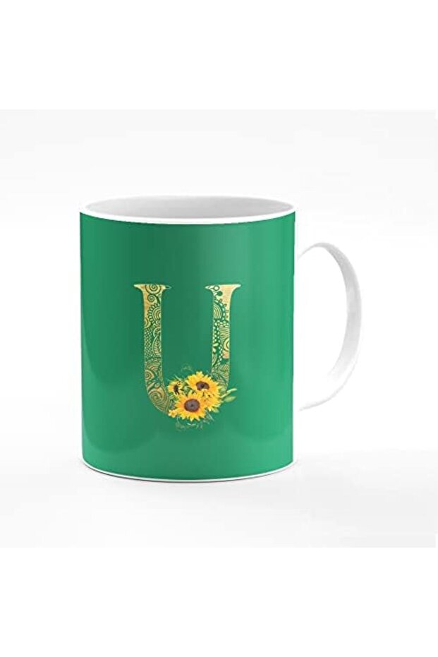 Designer Printed Coffee Mug 11oz Ceramic Personalised Gift Mugs Cup - Custom Monogram Init