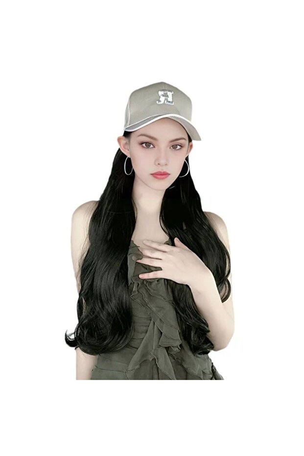 باروكة شعر طويل مموج أنيقة على شكل قبعة - 7