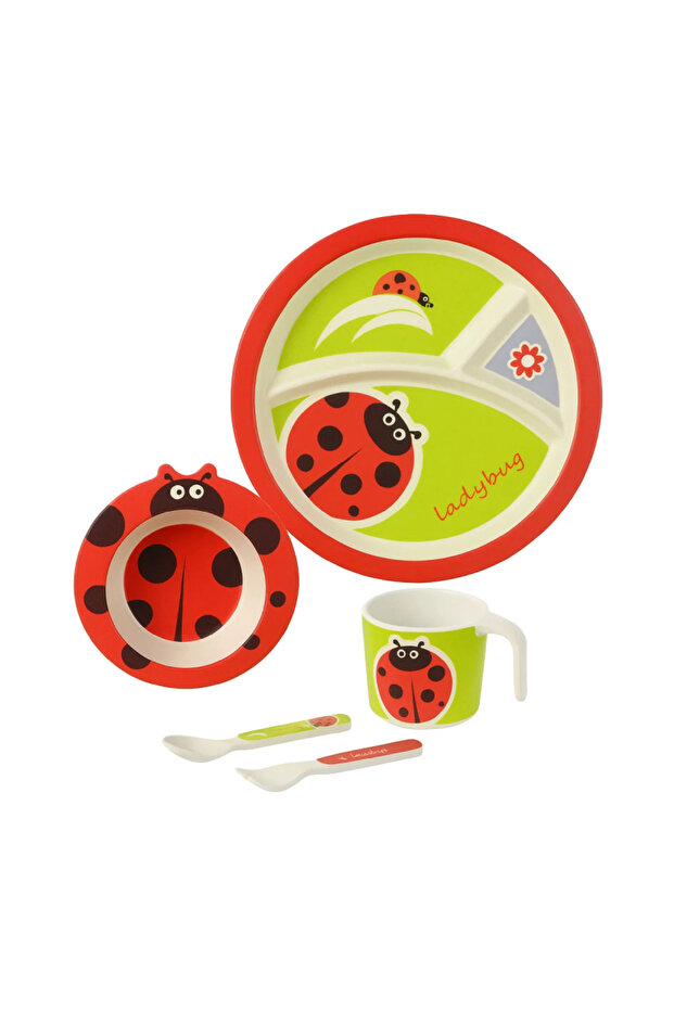 مجموعة أدوات المائدة من الخيزران من 5 قطع - 1