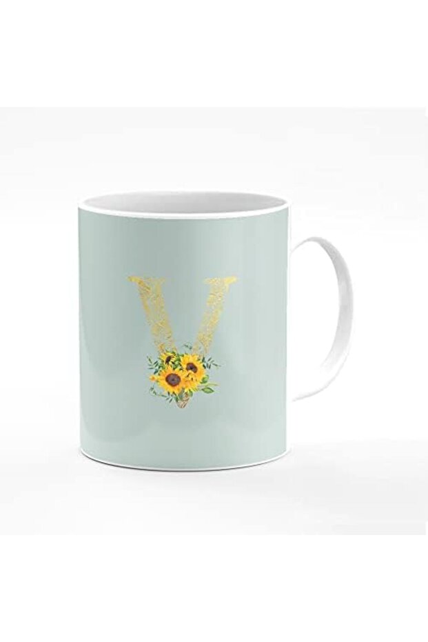 Designer Printed Coffee Mug 11oz Ceramic Personalized Gift Mugs Cup - Custom Monogram Init