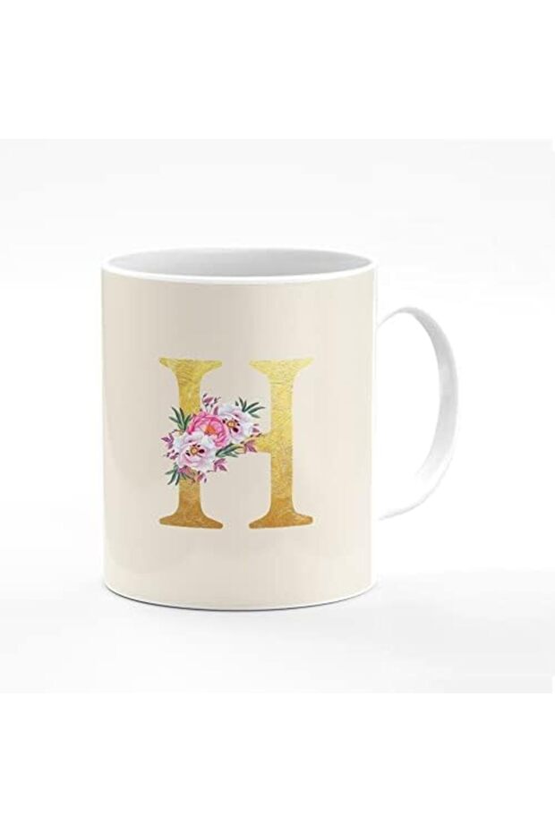 Designer Printed Coffee Mug 11oz Ceramic Personalised Gift Mugs Cup -Custom Monogram Initi
